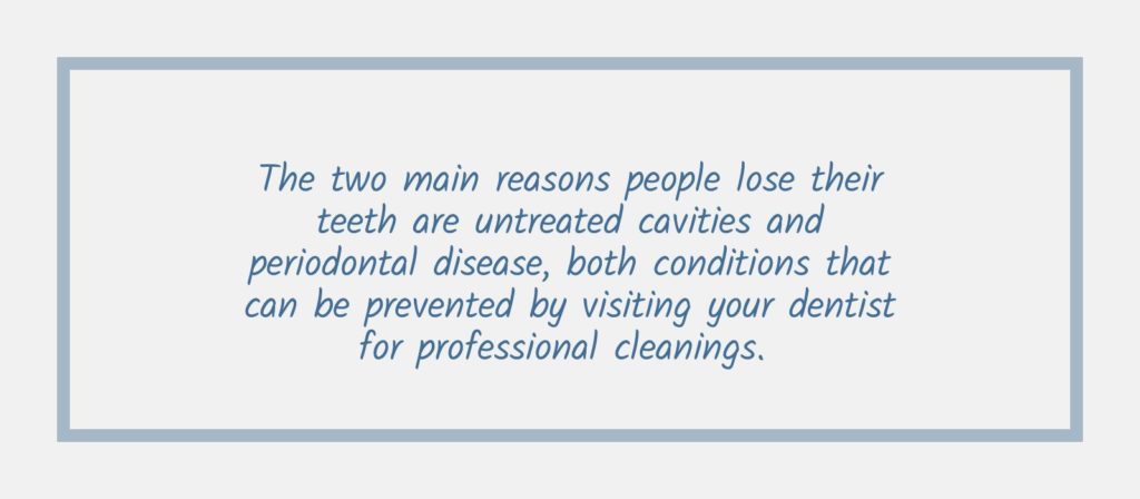 Fact about people losing teeth due to periodontal disease