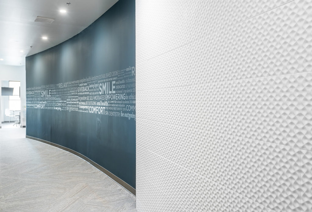River Run Dental word cloud wall
