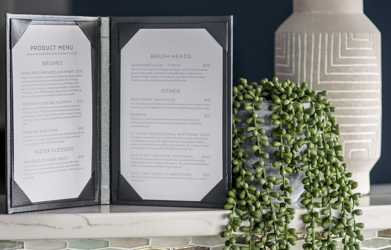 River Run Dental Product Menu (with greenery)